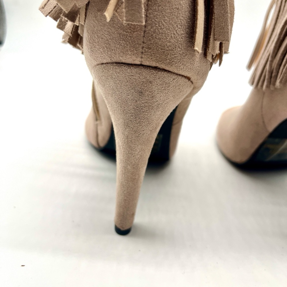 C Label 10 suede boots with open toe Sz 9 - Picture 6 of 11